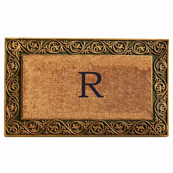 Calloway Mills Monogram Door Mat, Gold, Black, Natural, 18 in W x 30 in L 10001GOLDR - main